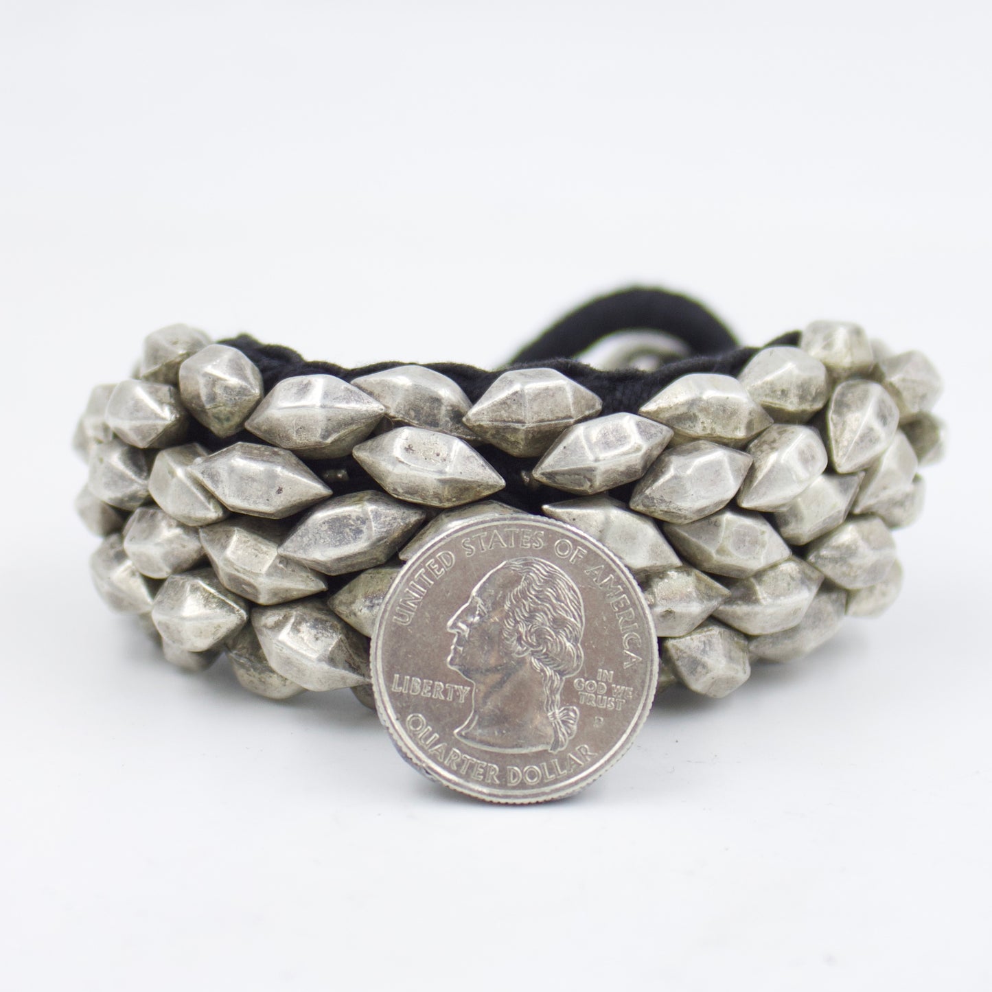 Antique 1910's Rajasthani Tribal Nomadic Cuff Bracelet in Sterling Silver
