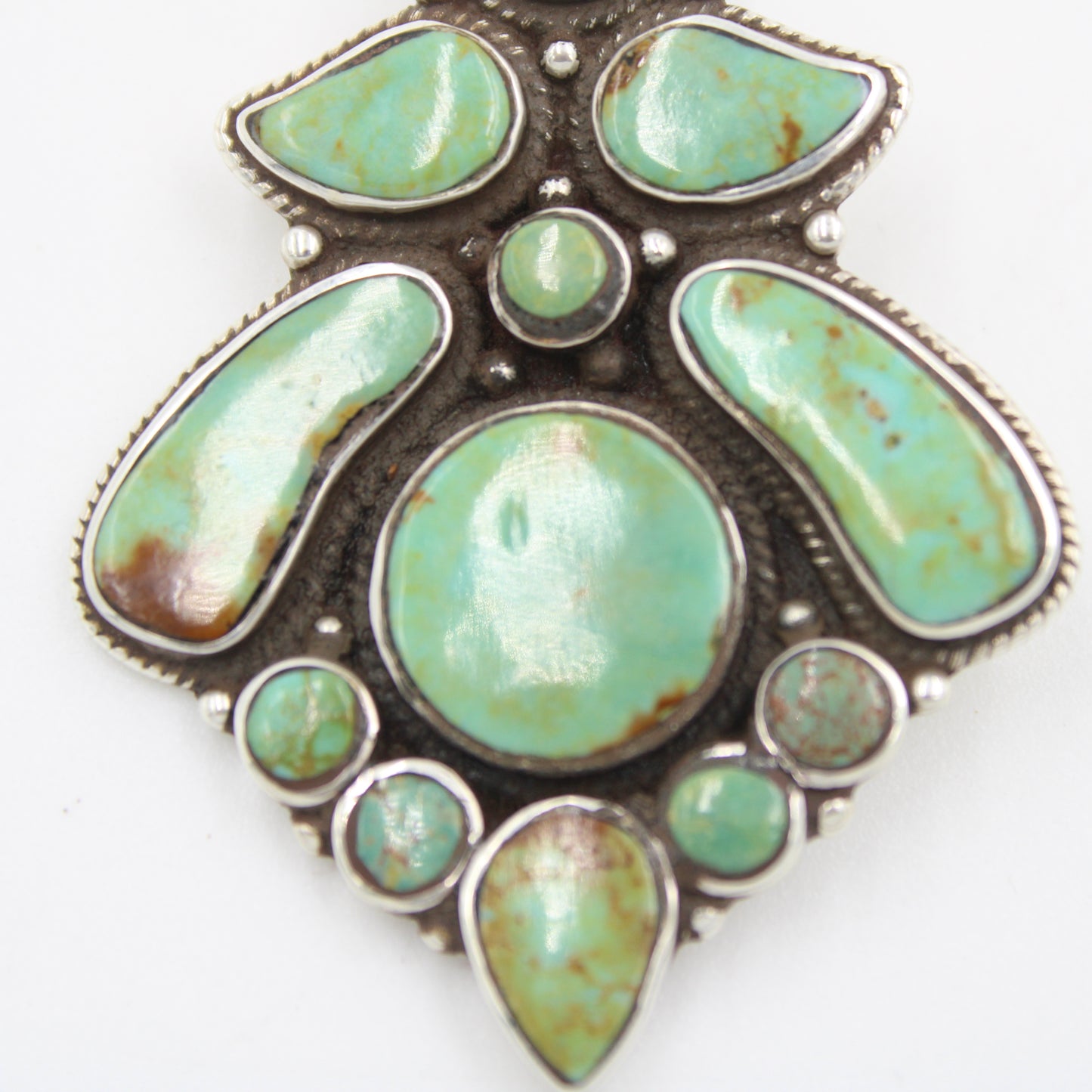Vintage Natural Turquoise Pendant in Sterling Silver