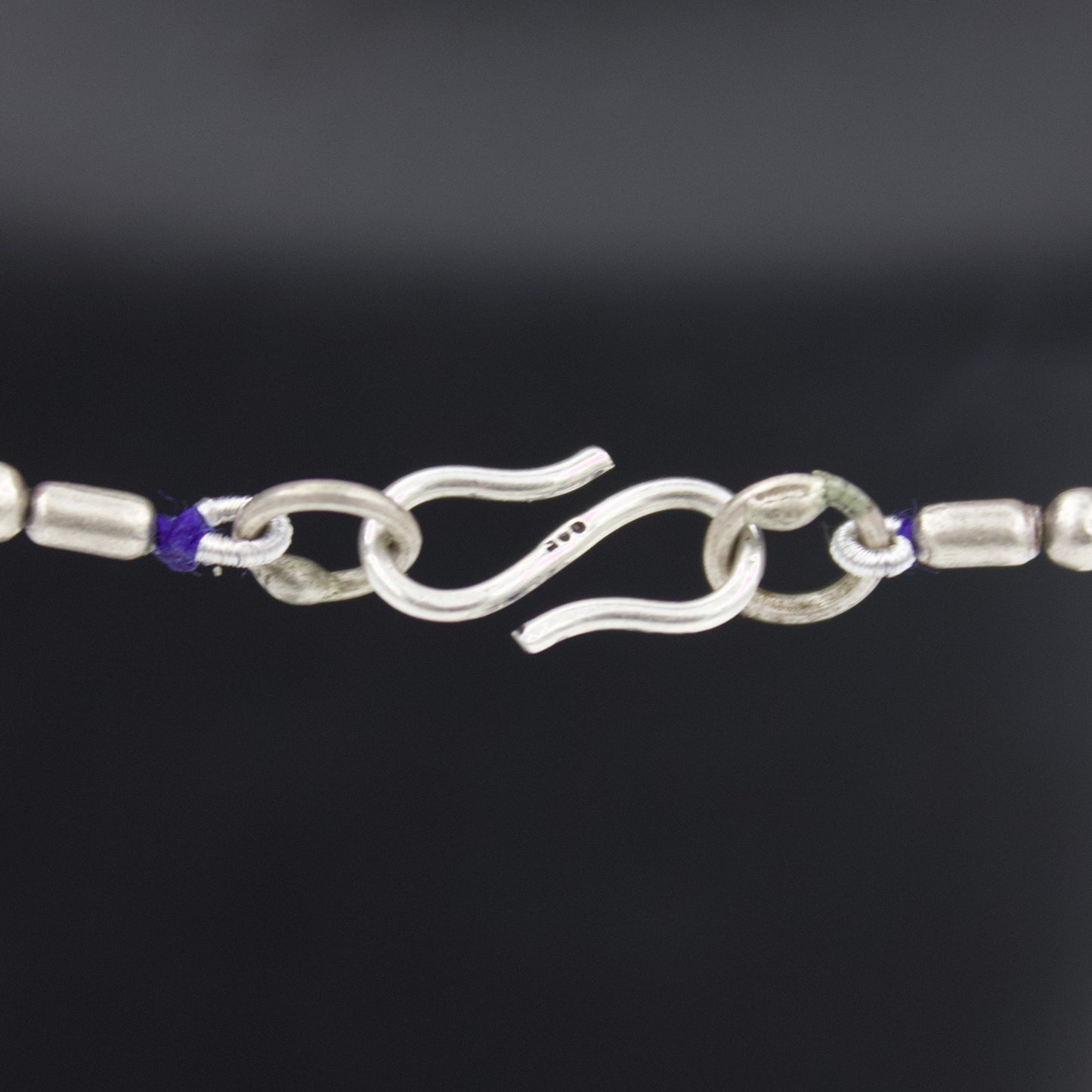 Vintage Lapis Lazuli Beaded Statement Necklace in Sterling Silver