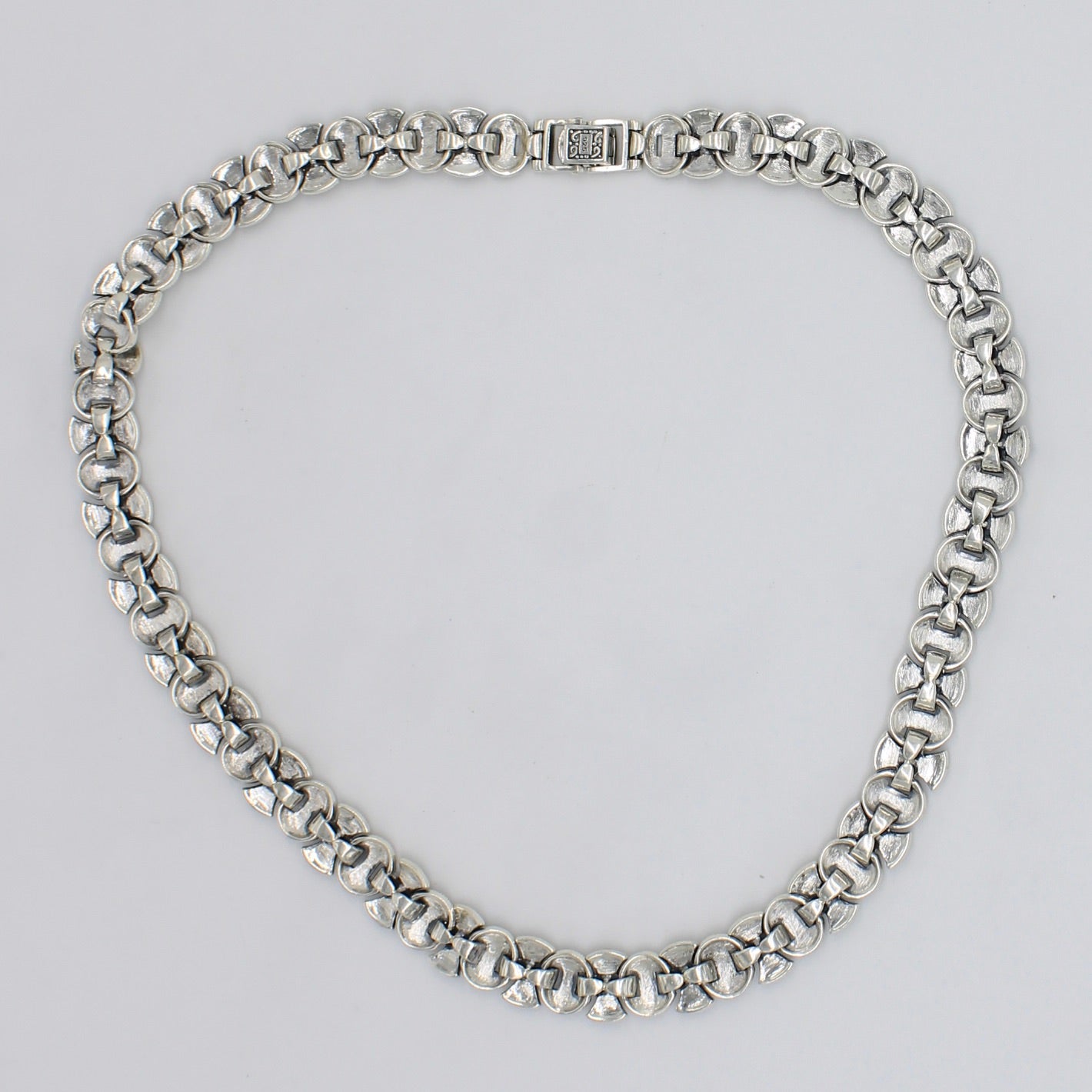 Unique Art Deco Style Marcasite Statement Necklace in Sterling Silver