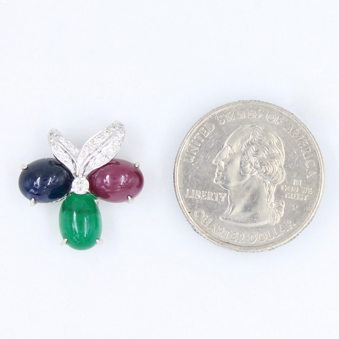 Statement 7.74 Ct Ruby, Emerald, Sapphire & Diamond Tutti Fruity Pendant in 18K Gold