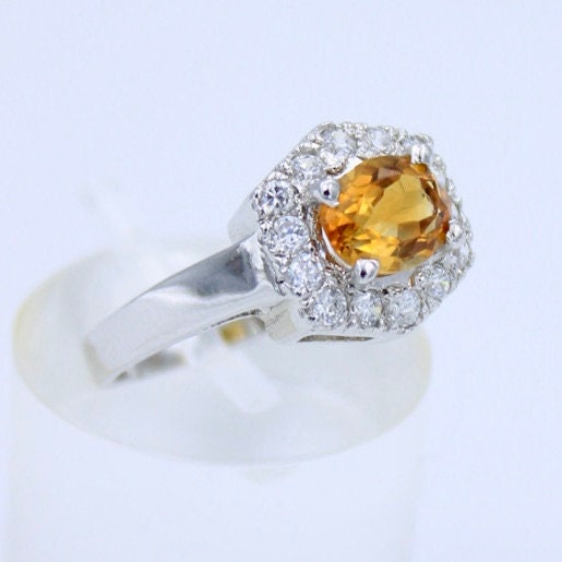 Natural AAA Citrine Necklace, Earrings and Ring in Sterling Silver