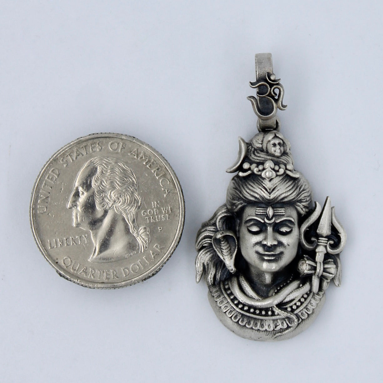 Handmade Lord Shiva Om Pendant in Sterling Silver