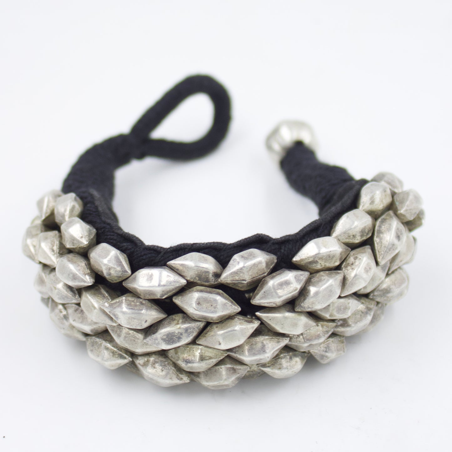 Antique 1910's Rajasthani Tribal Nomadic Cuff Bracelet in Sterling Silver