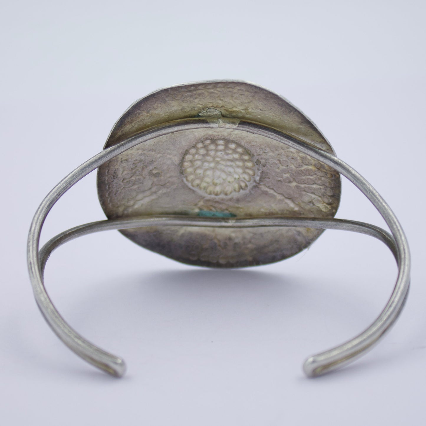 Indonesian Hammer Work Handmade Cuff Bracelet in Sterling Silver