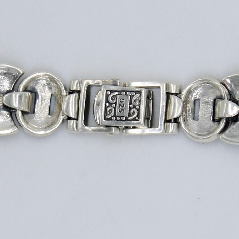 Unique Art Deco Style Marcasite Statement Necklace in Sterling Silver