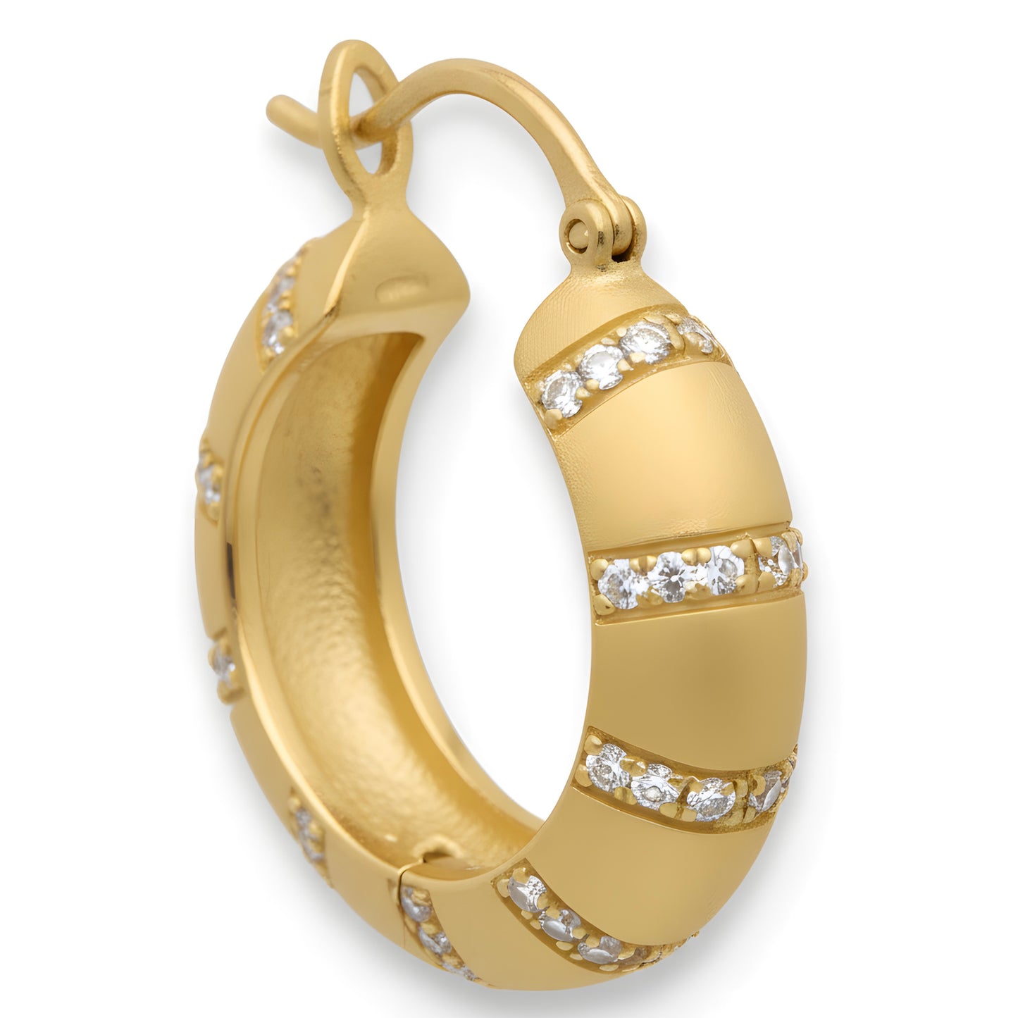 Statement 0.52 Ct Natural Diamond Matte Gold Hoop Earrings in 18K Yellow Gold