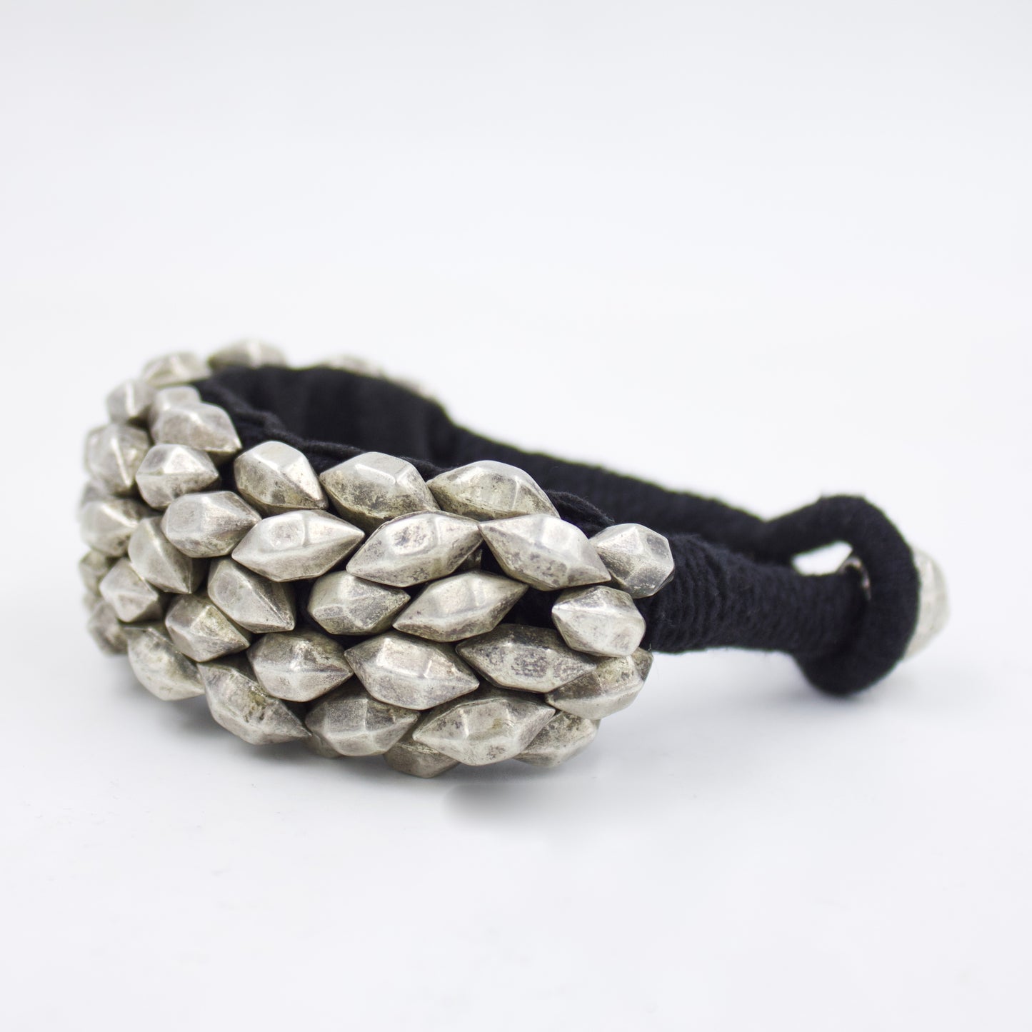 Antique 1910's Rajasthani Tribal Nomadic Cuff Bracelet in Sterling Silver