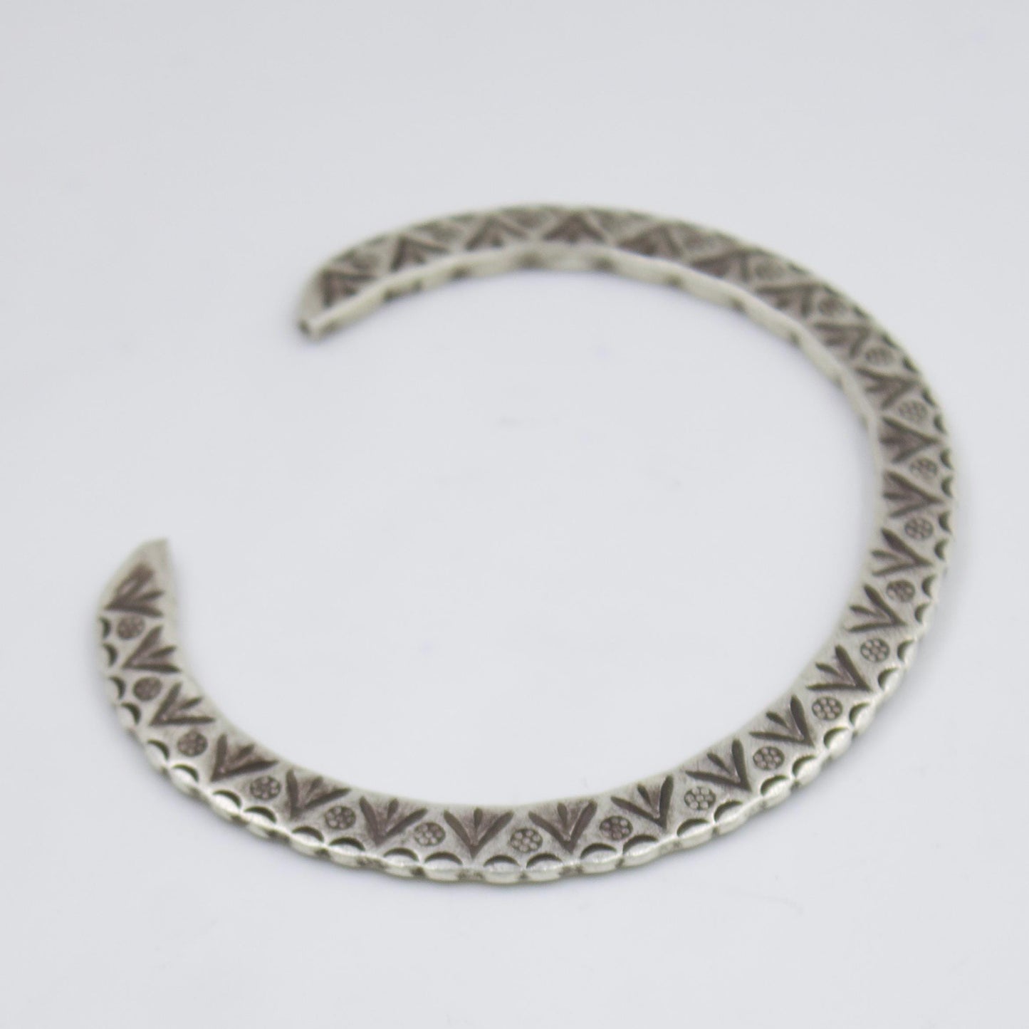 Indonesian Handmade Unisex Slim Cuff Bracelet in Sterling Silver