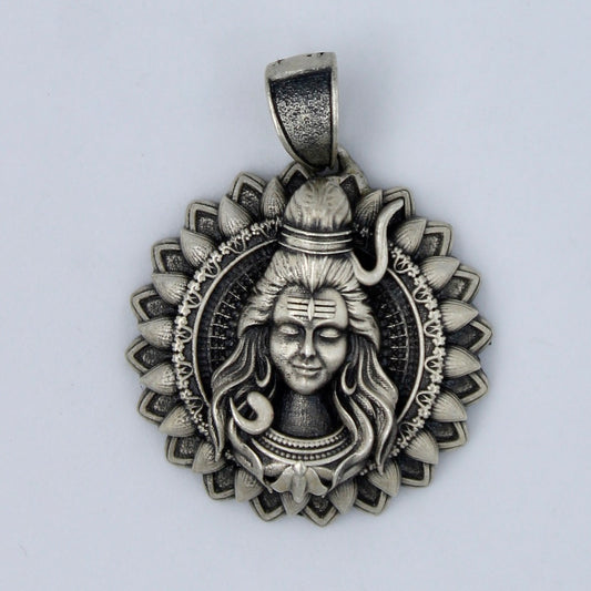 Handmade Lord Shiva Pendant in Sterling Silver