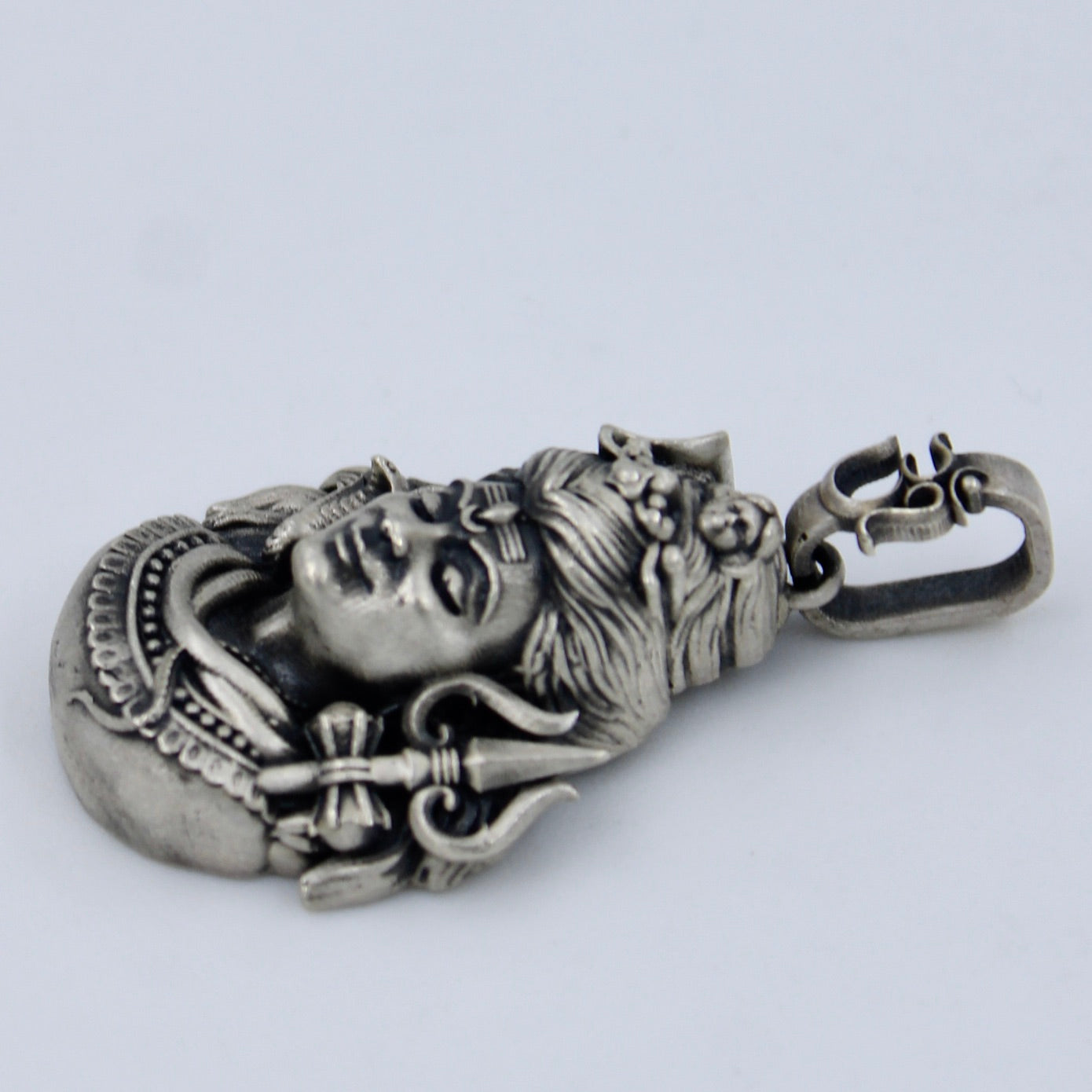 Handmade Lord Shiva Om Pendant in Sterling Silver