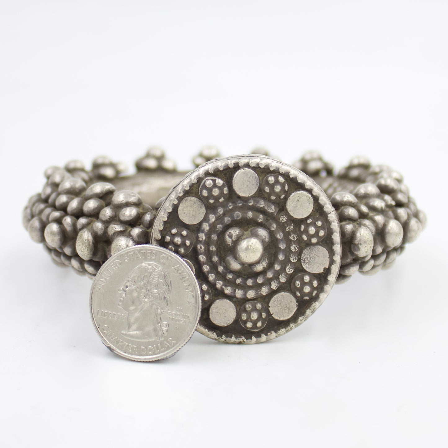 Antique Indian Tribal Handmade Slip On Bangle in Silver | 1910 Collectors Piece