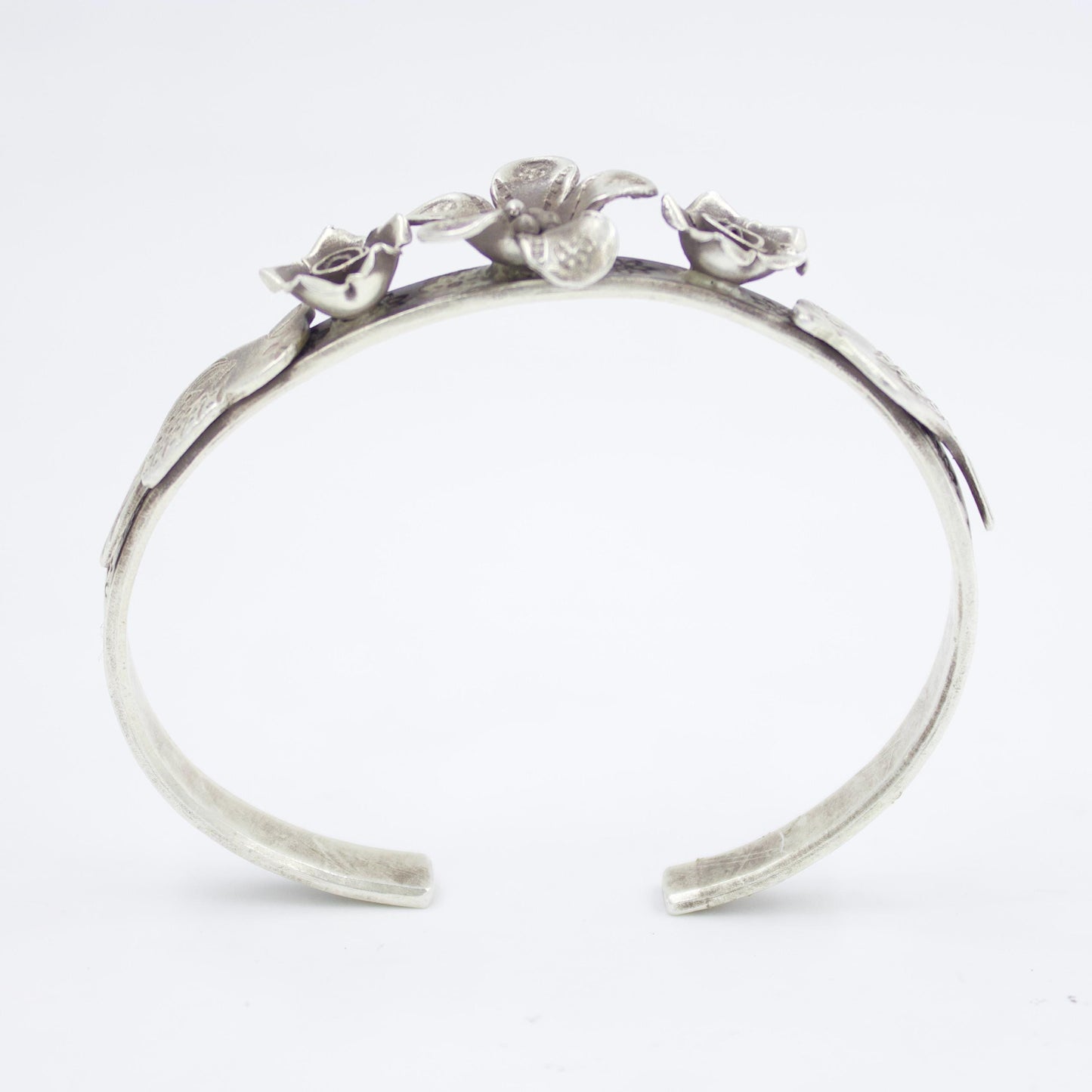 Indonesian Handmade Slim Cuff Bracelet in Sterling Silver