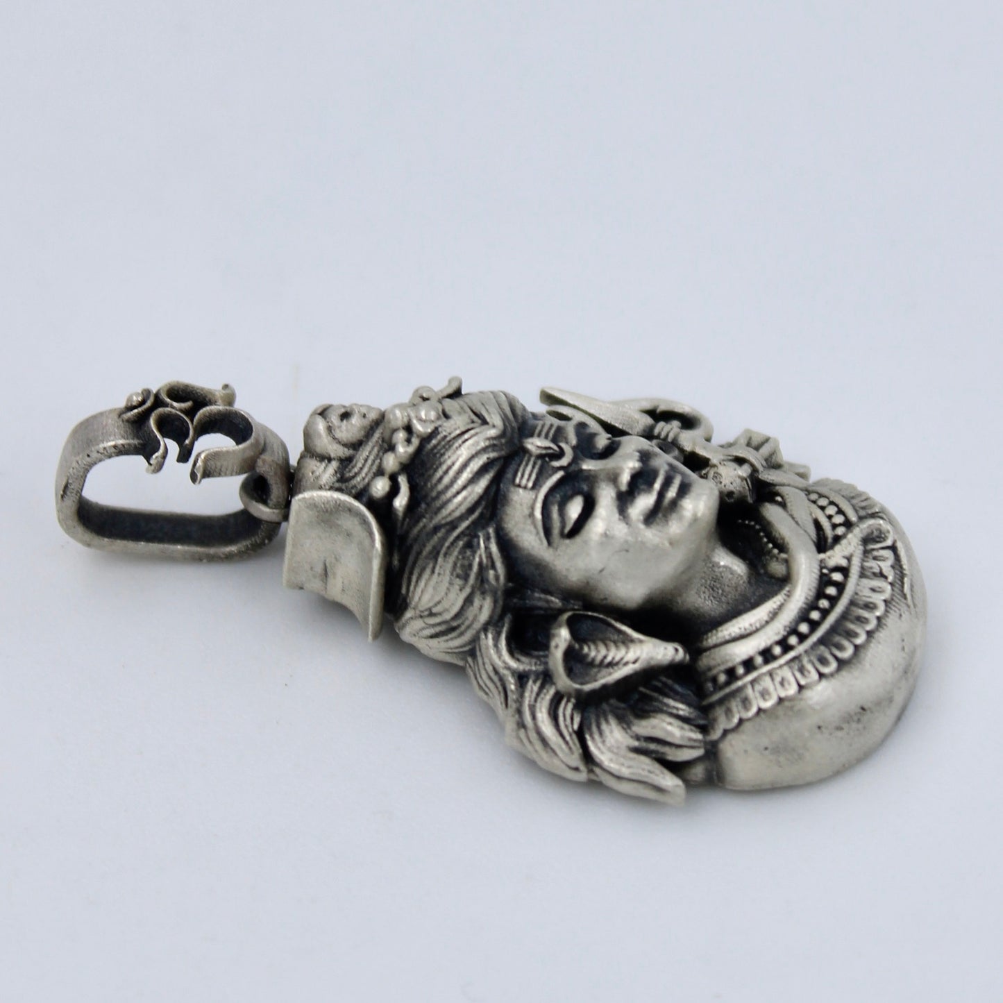 Handmade Lord Shiva Om Pendant in Sterling Silver