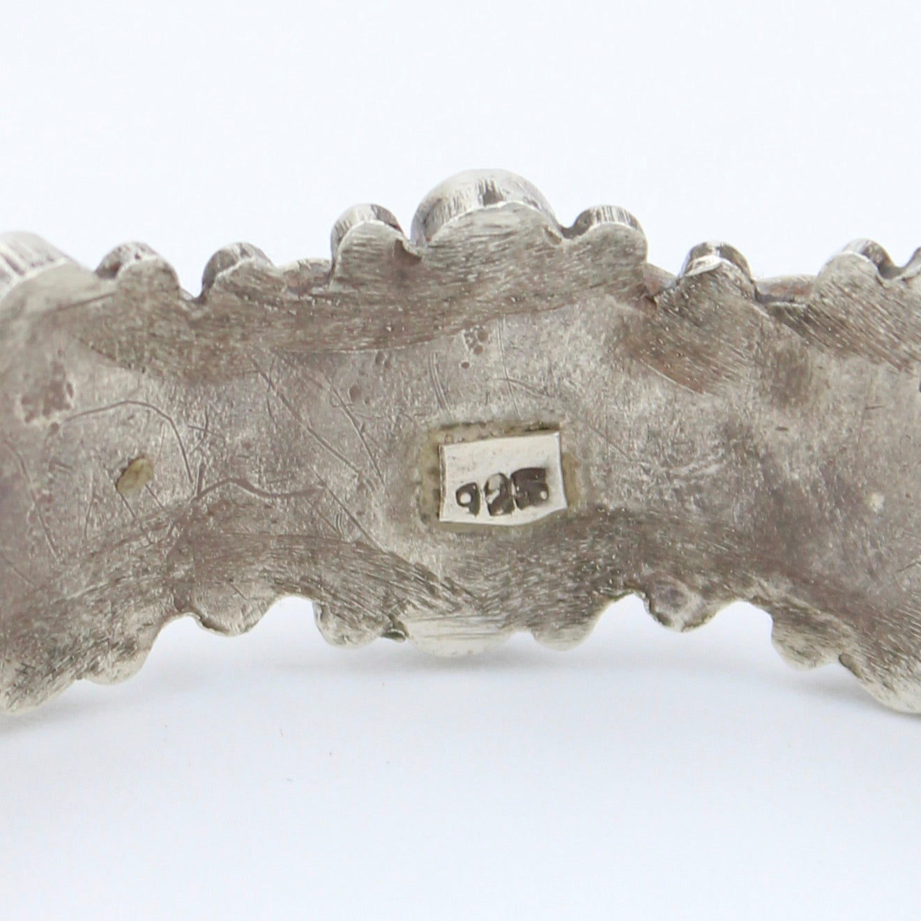 Handmade Barmeri Dual Tone Statement Hinged Bangle Bracelet in Sterling Silver