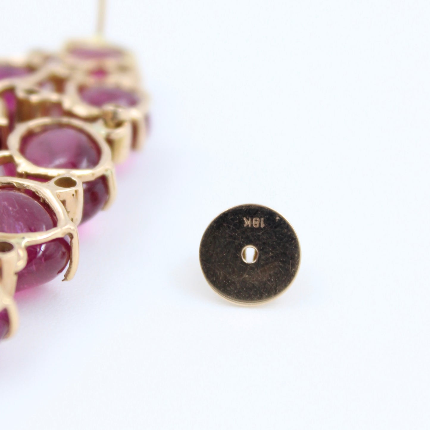 Statement 47.46 Ct Rubellite Tourmaline & Diamond Leaf Drop Earring in 18K Rose Gold