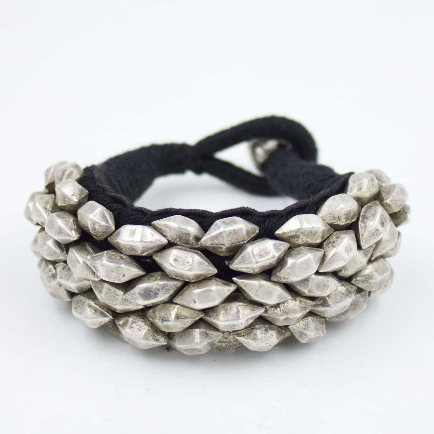 Antique 1910's Rajasthani Tribal Nomadic Cuff Bracelet in Sterling Silver