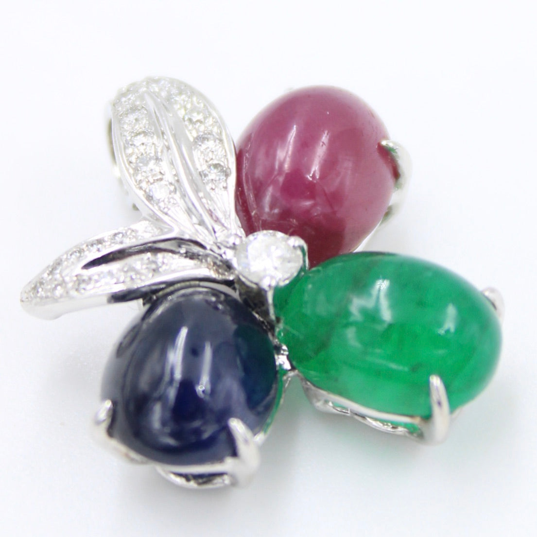 Statement 7.74 Ct Ruby, Emerald, Sapphire & Diamond Tutti Fruity Pendant in 18K Gold