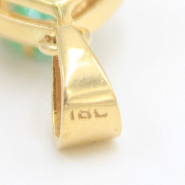 Elegant 2.50 TCW Natural Emerald & Diamond Pendant in 18K Yellow Gold