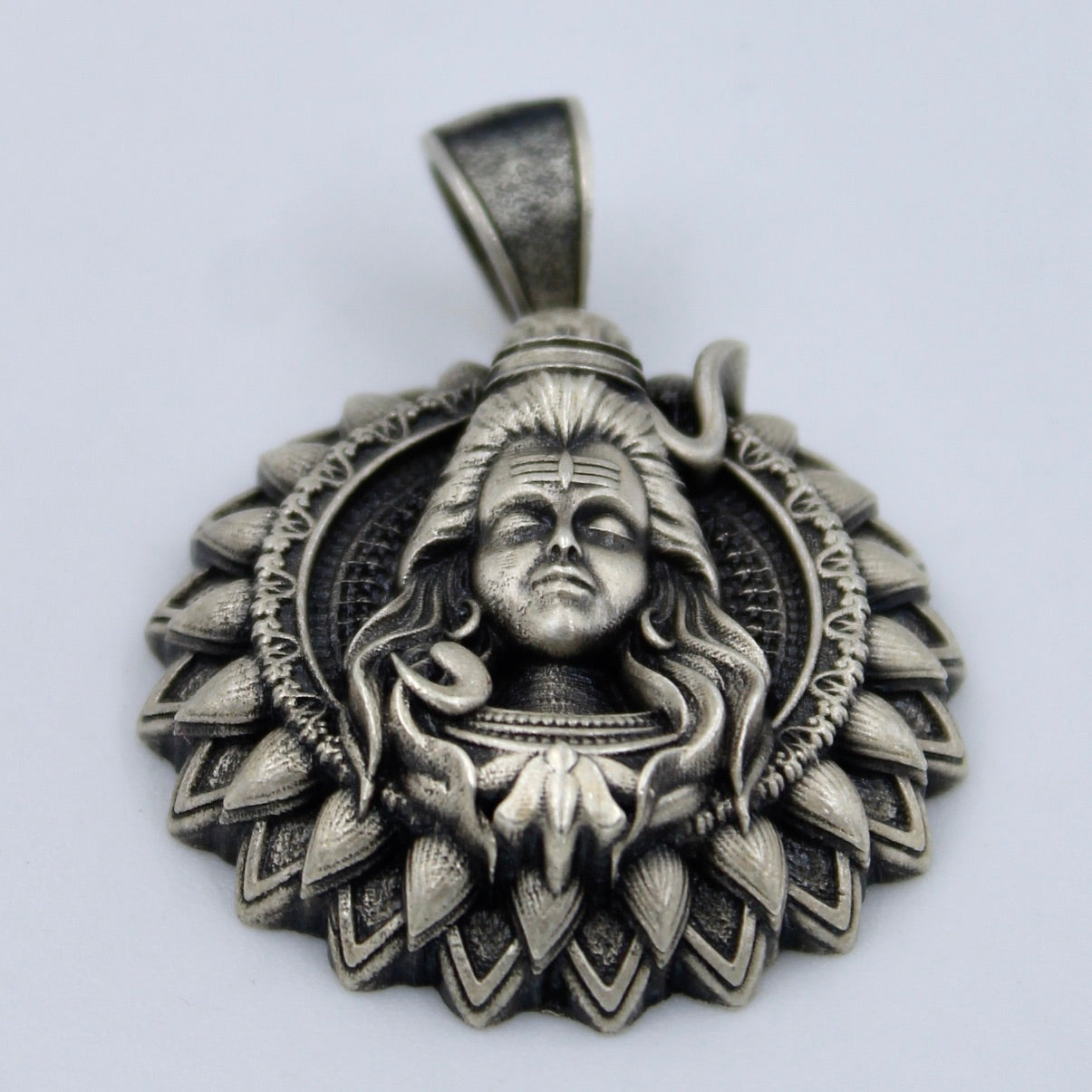 Handmade Lord Shiva Pendant in Sterling Silver