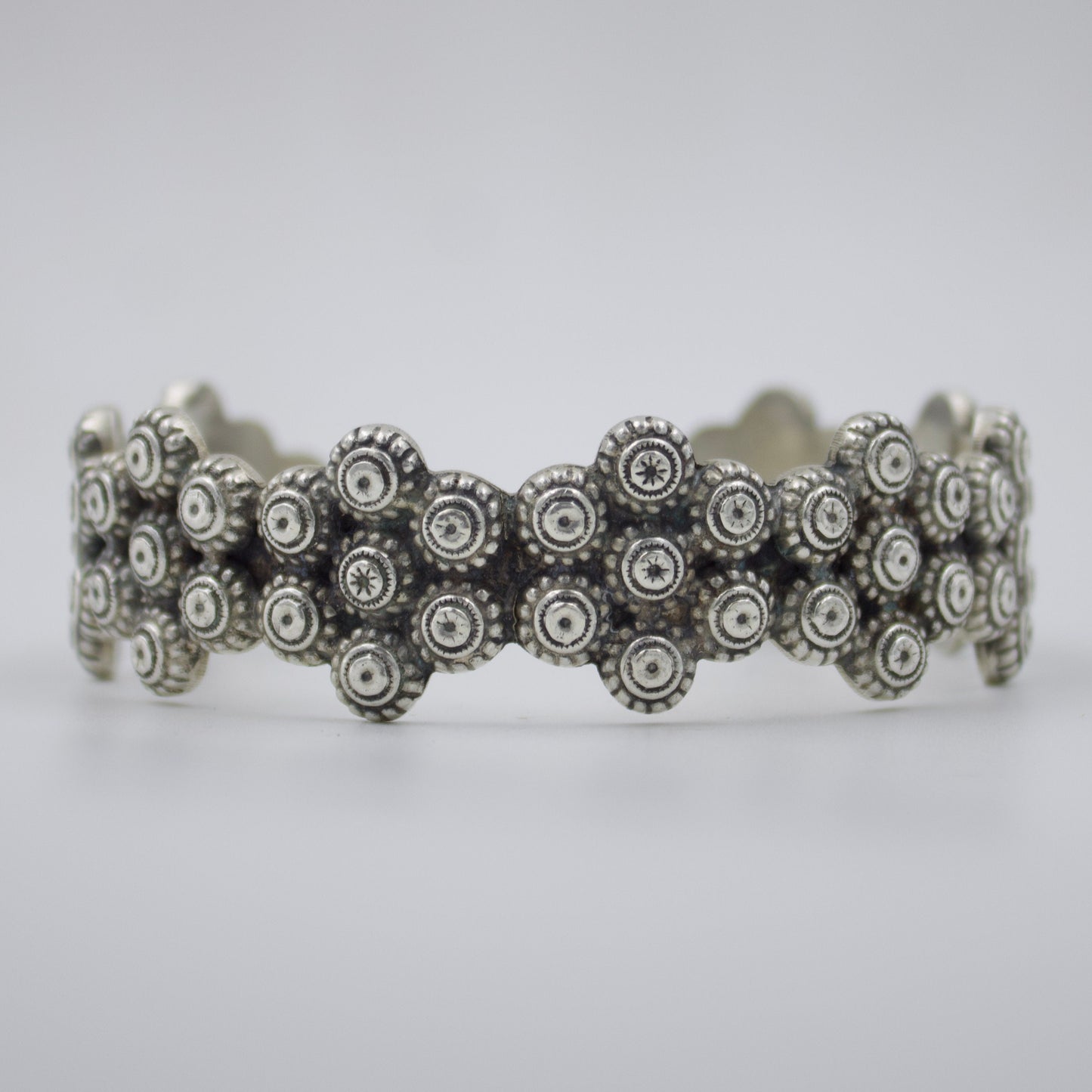 Handmade Tribal Statement Cuff Bracelet in Sterling Silver