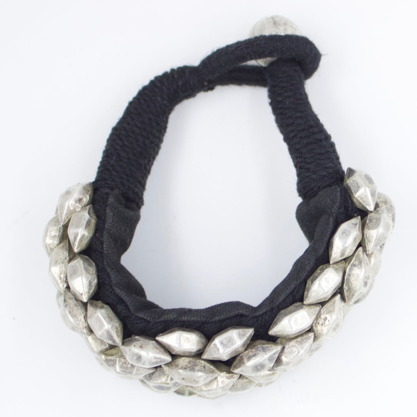 Antique 1910's Rajasthani Tribal Nomadic Cuff Bracelet in Sterling Silver