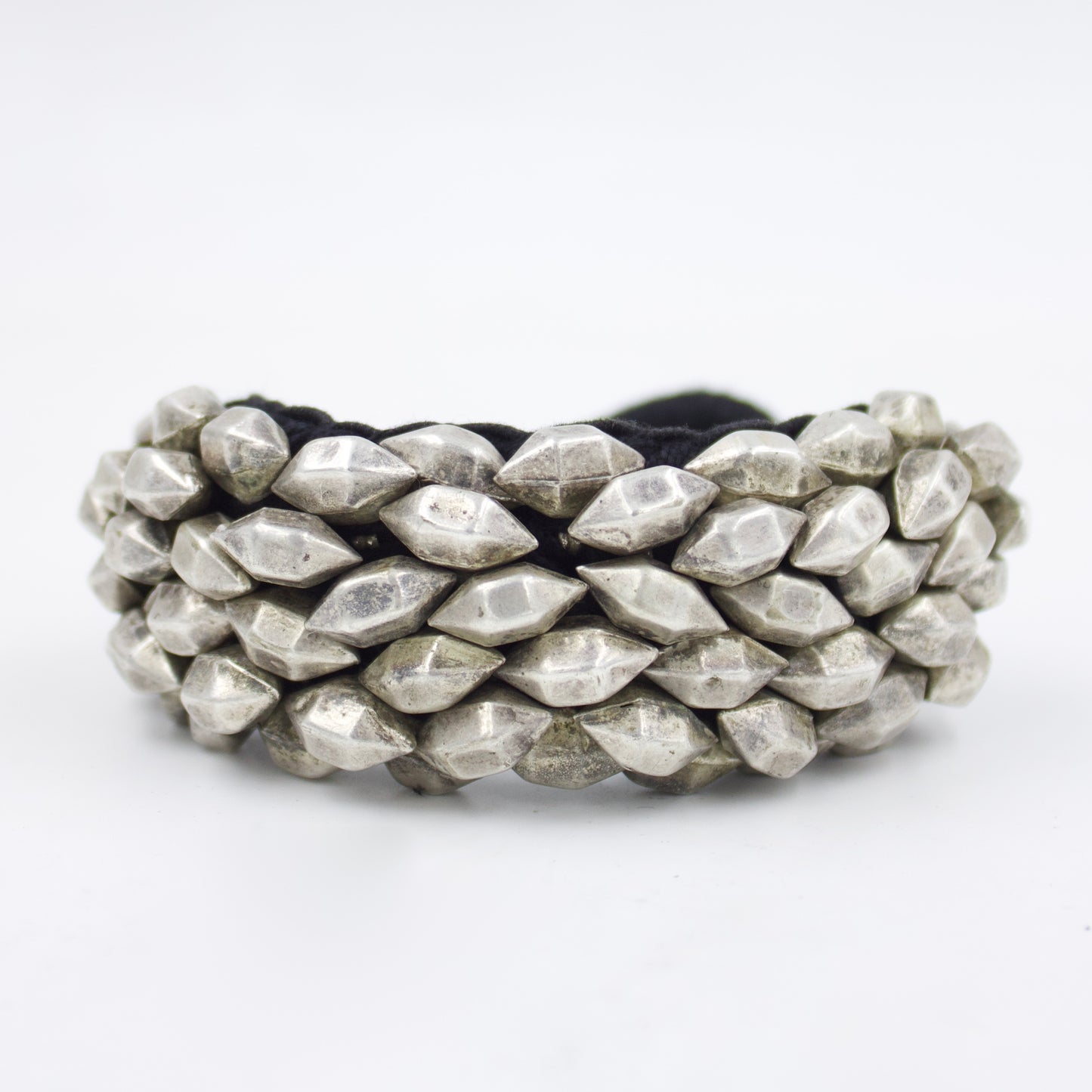 Antique 1910's Rajasthani Tribal Nomadic Cuff Bracelet in Sterling Silver