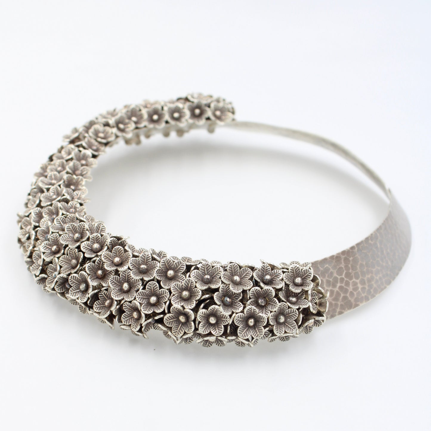 Handmade Indonesian Boho Floral Cluster Collar Necklace