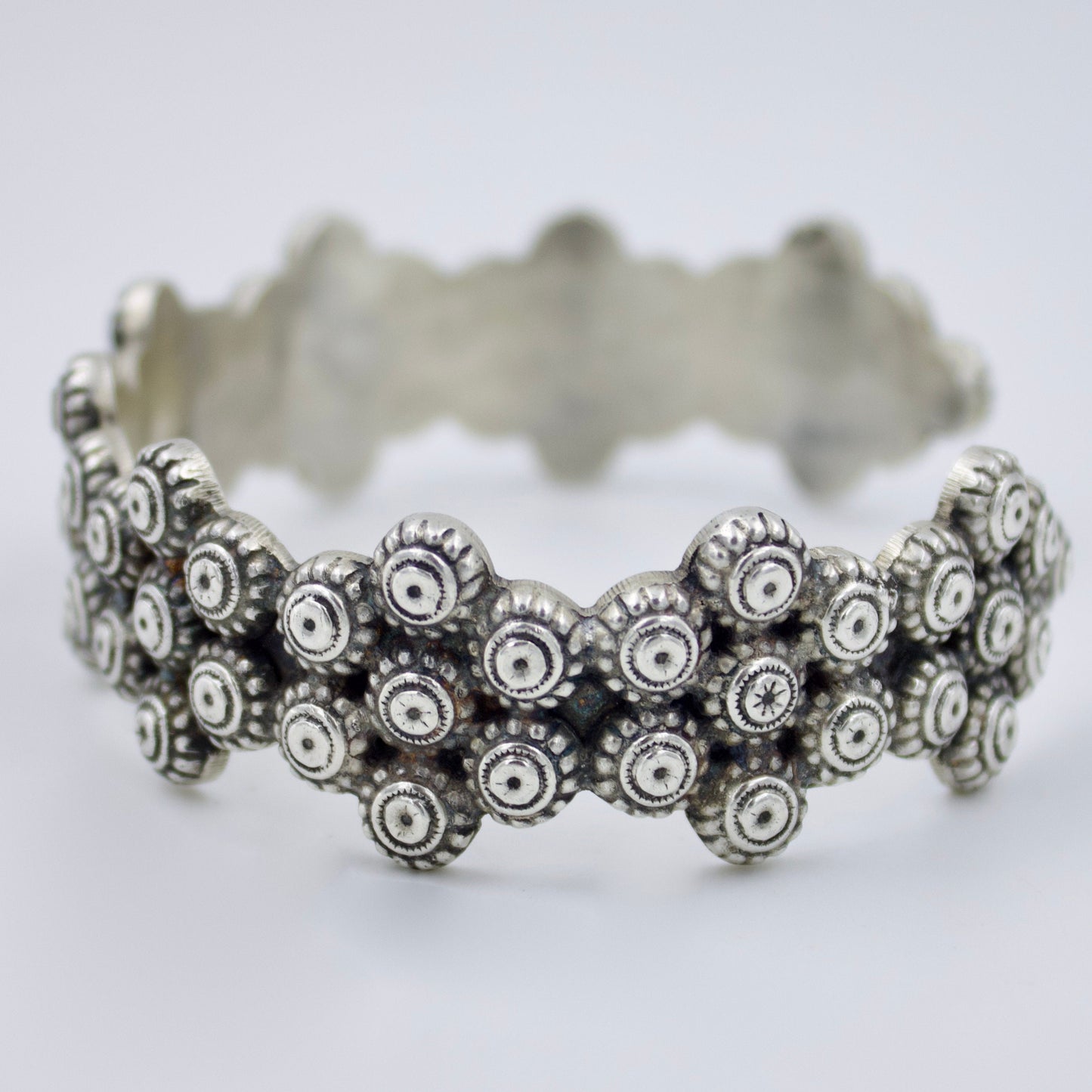 Handmade Tribal Statement Cuff Bracelet in Sterling Silver