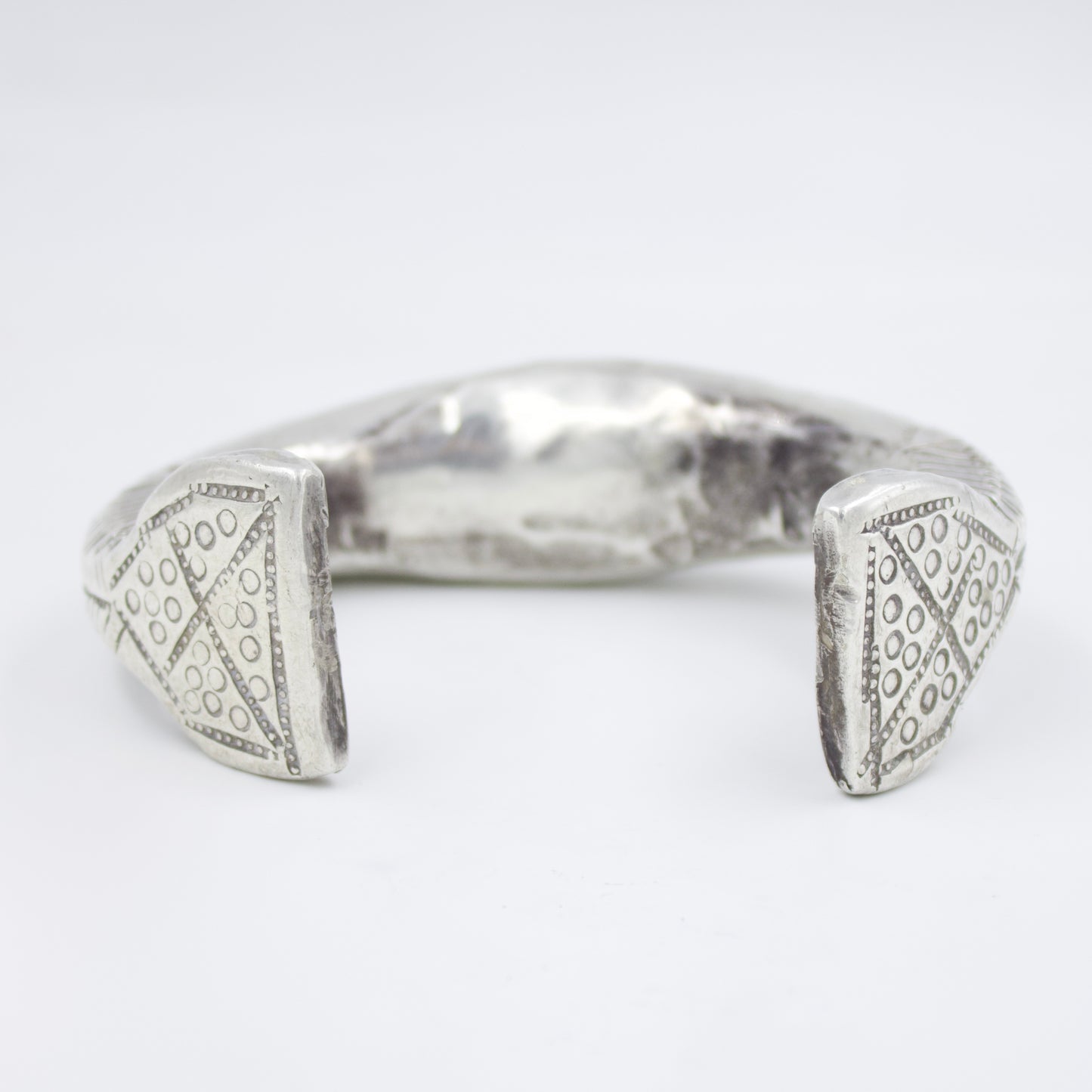 Antique Indian Tribal Hand Etched Silver Cuff Bracelet | 1910 Museum Piece