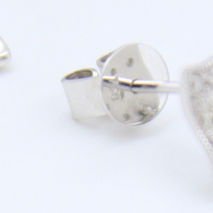 Minimalist 0.42 TCW Natural Diamond Wavy Cluster Drop Earrings in 18K White Gold