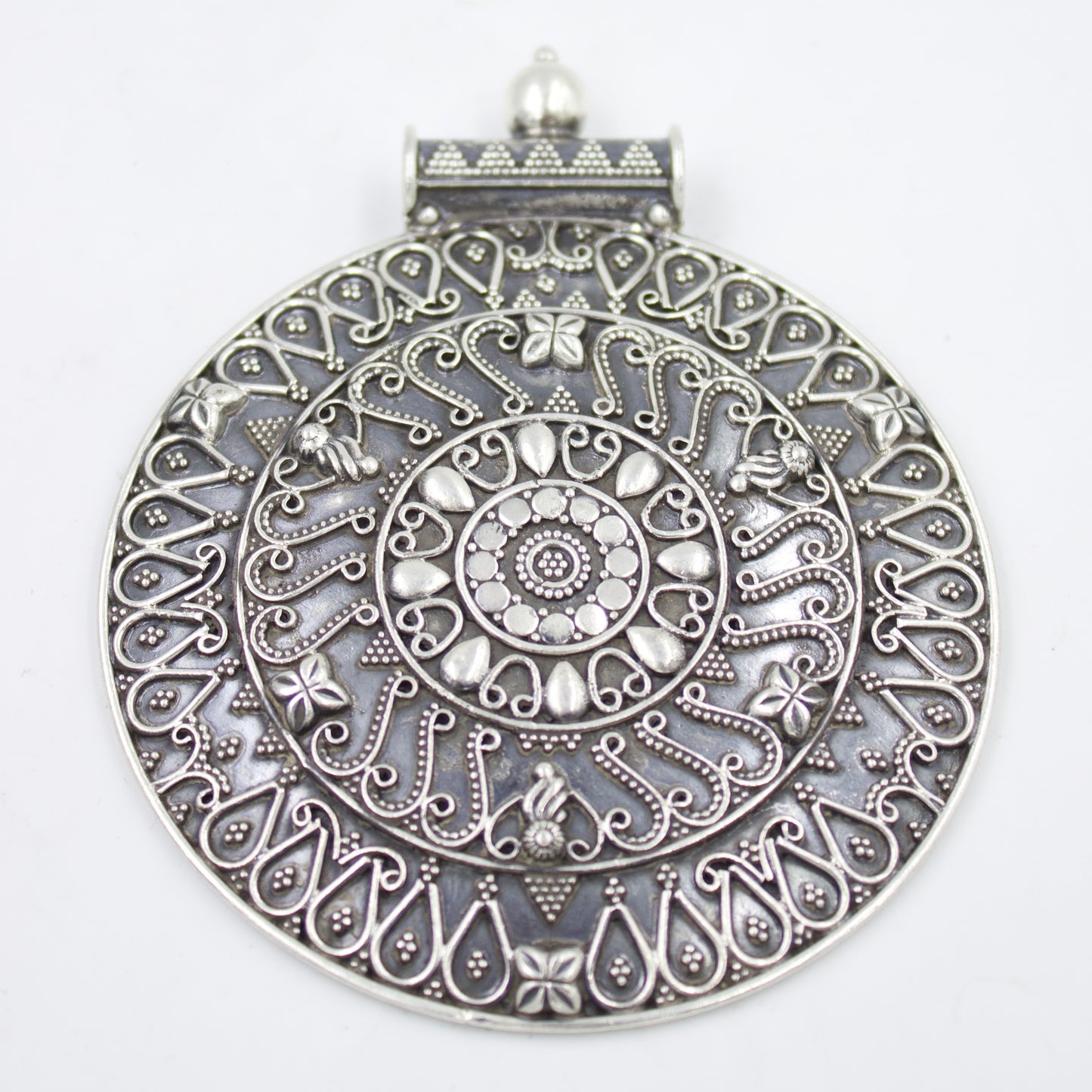 Rava Work Tribal Pendant in Sterling Silver