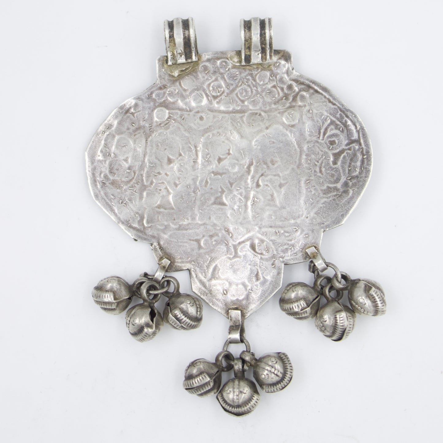 Antique Handmade Ghungroo Pendant in Silver from Orissa Circa 1930s