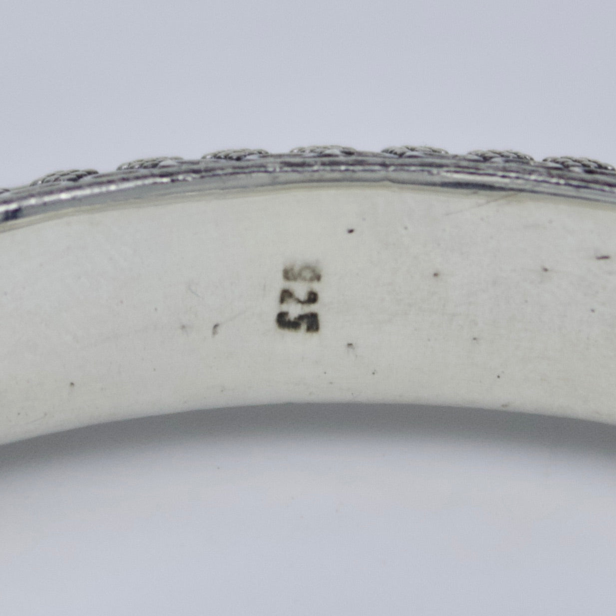 Vintage Handmade Etched Hinged Tribal Indian Kada Bangle in Sterling Silver Perfect Gift Size 7.25 Inches