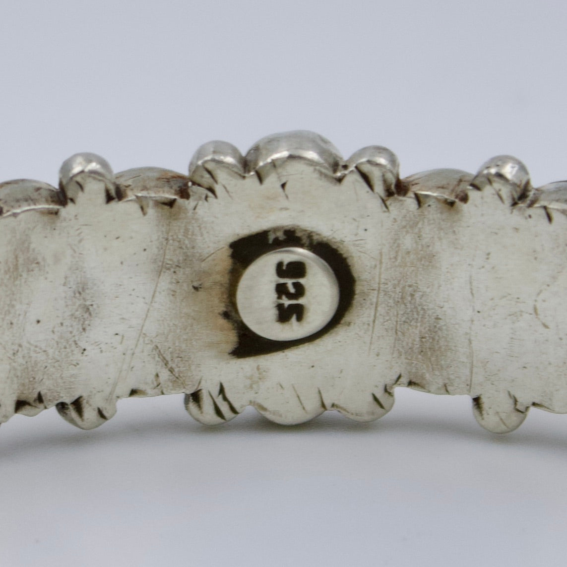 Handmade Indian Barmeri Work Gold and Silver Dual Toned Floral Statement Hinged Bangle Bracelet in Sterling Silver