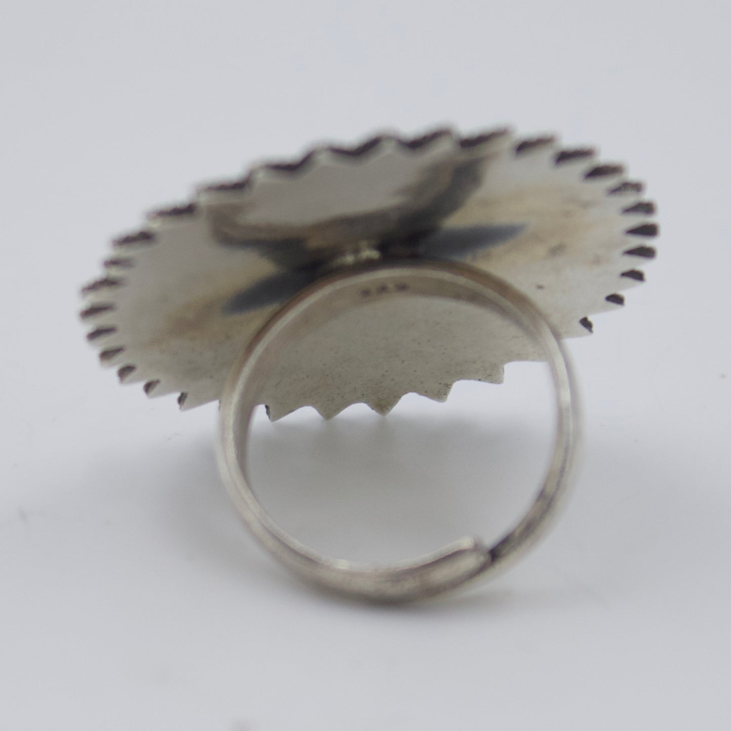 Handmade Rawa Work Tribal Indian Statement Cocktail Ring in Sterling Silver
