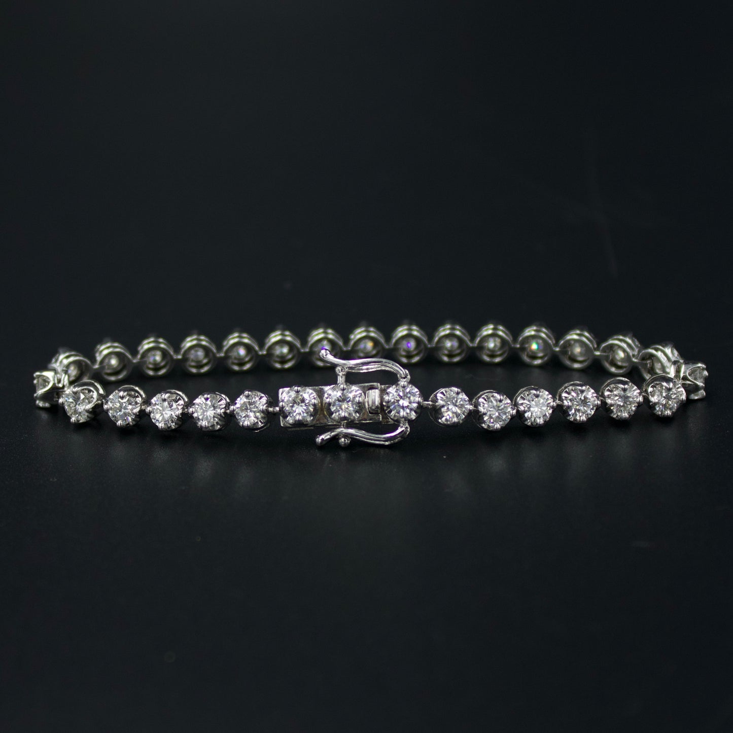 Elegant Certified EF - VVS 4.51 Ct Triple Excellent Natural Diamond Luxury Tennis Bracelet in 18K White Gold 6.75 Inches