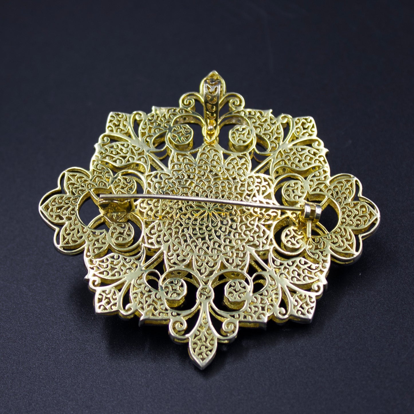 Victorian Natural Emerald 14.4 Ct and Natural Rose Cut Diamond 4.06 Ct Statement Pendant cum Brooch in 14K Gold & Sterling Silver