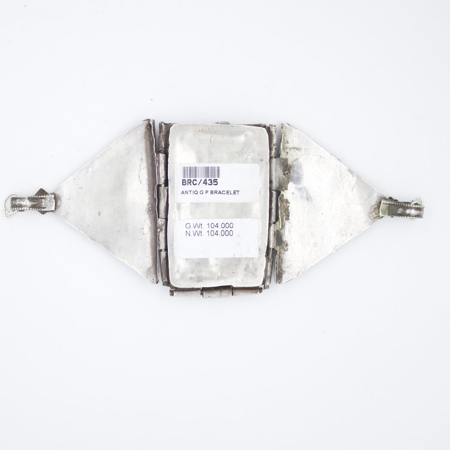 Antique Barmeri Choker / Bajuband with Colored Rhinestone with Hidden Compartment in Silver Circa 1920's Collectors Piece