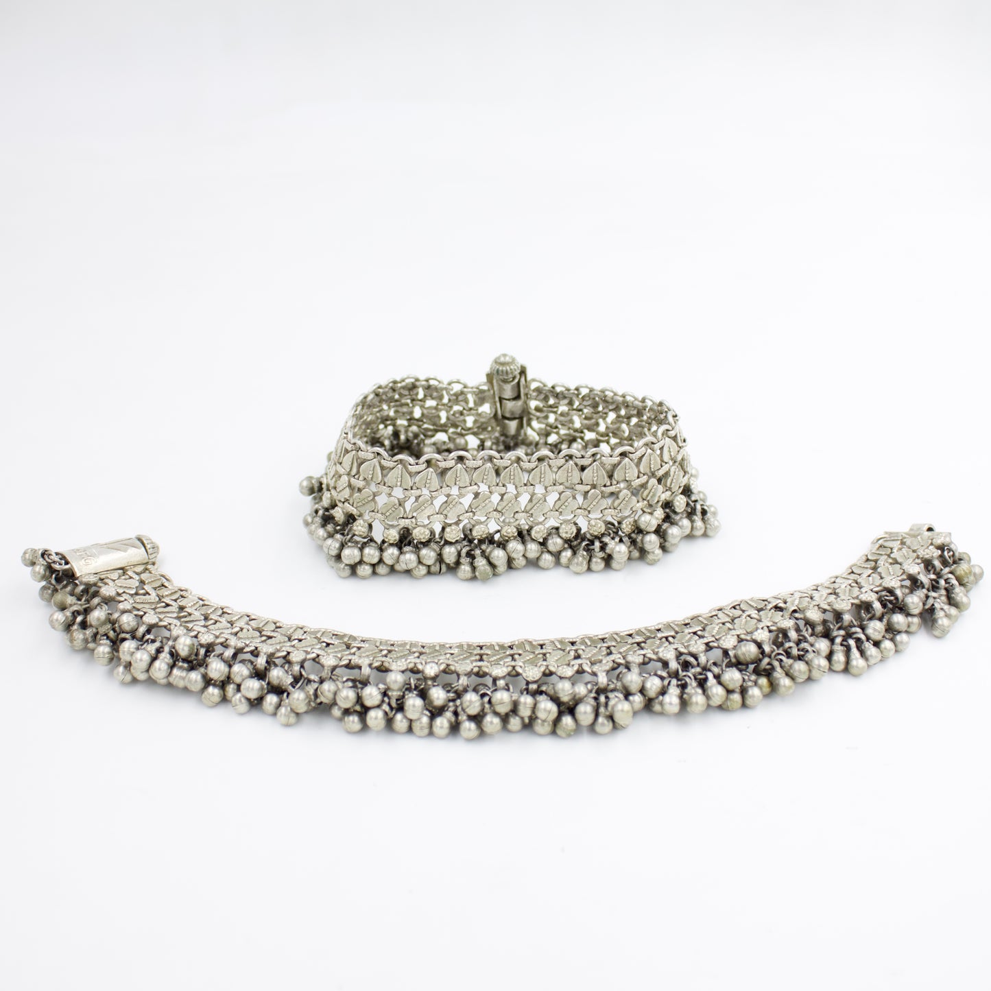 Vintage Indian Rajasthani Tribal Ghungroo Statement Anklet/Payal in Silver Collectors Piece Circa 1960