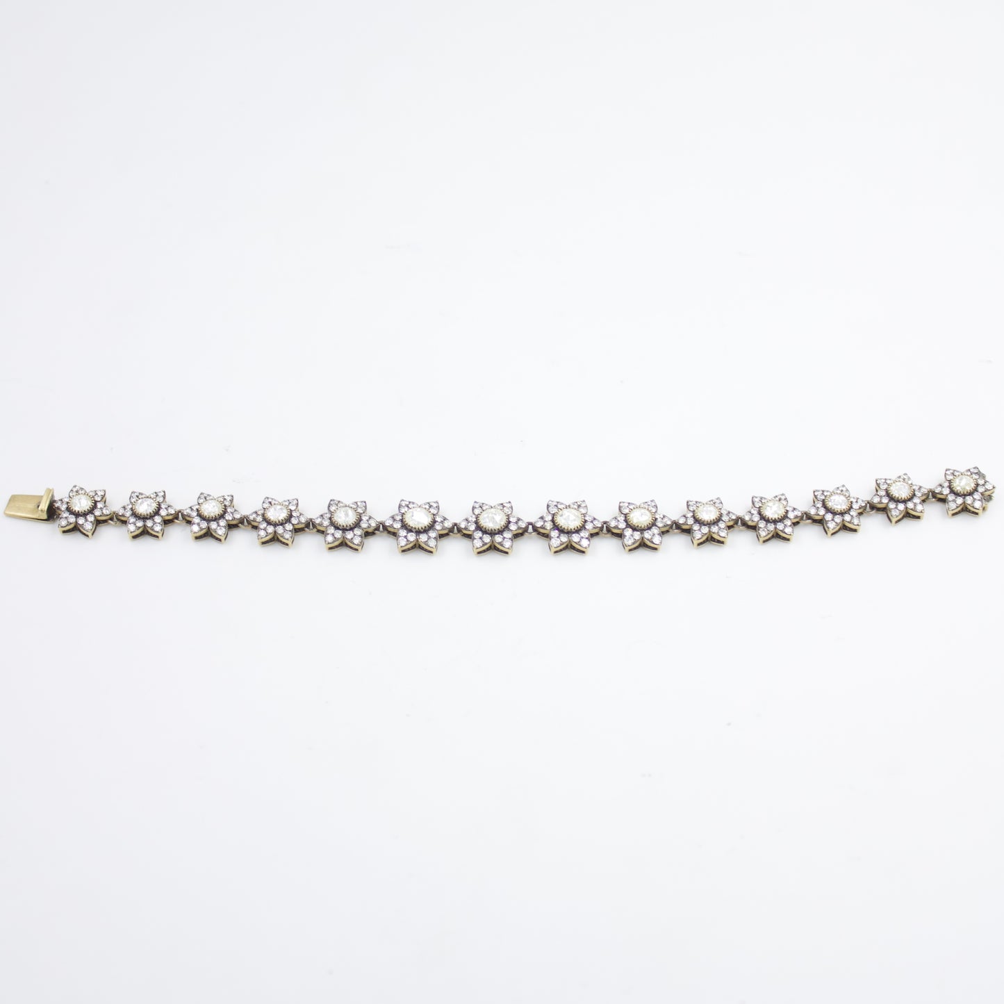 Victorian Star Tennis Bracelet with Rose Cut Diamonds in 18K Gold
