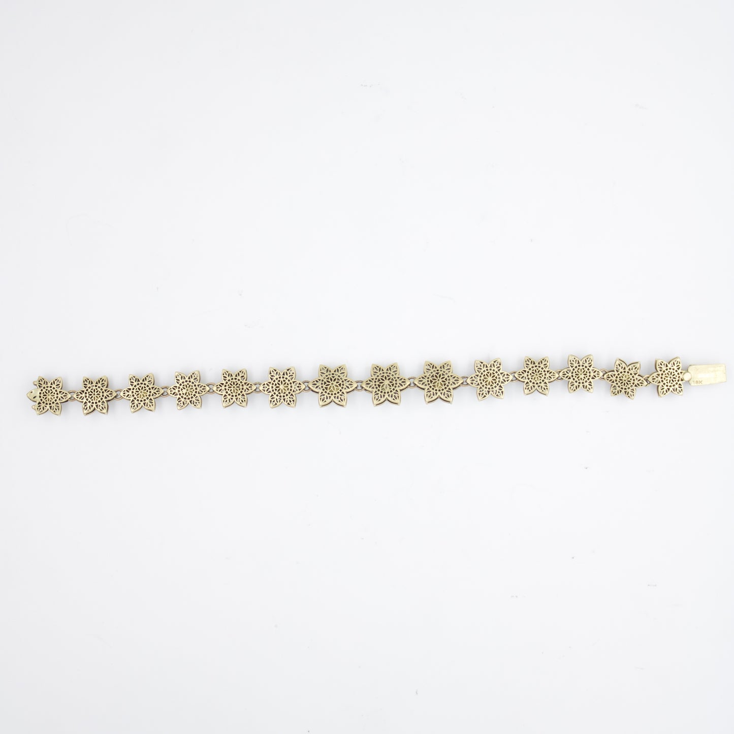 Victorian Star Tennis Bracelet with Rose Cut Diamonds in 18K Gold