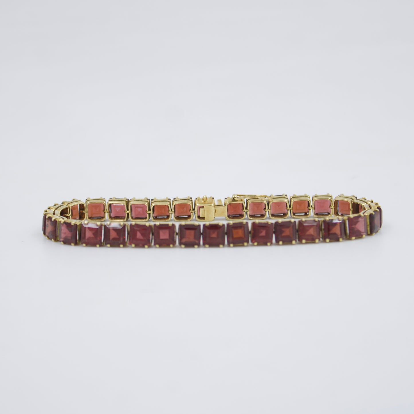 Natural Spessartite Garnet Gold Tennis Bracelet in 18K Yellow Gold