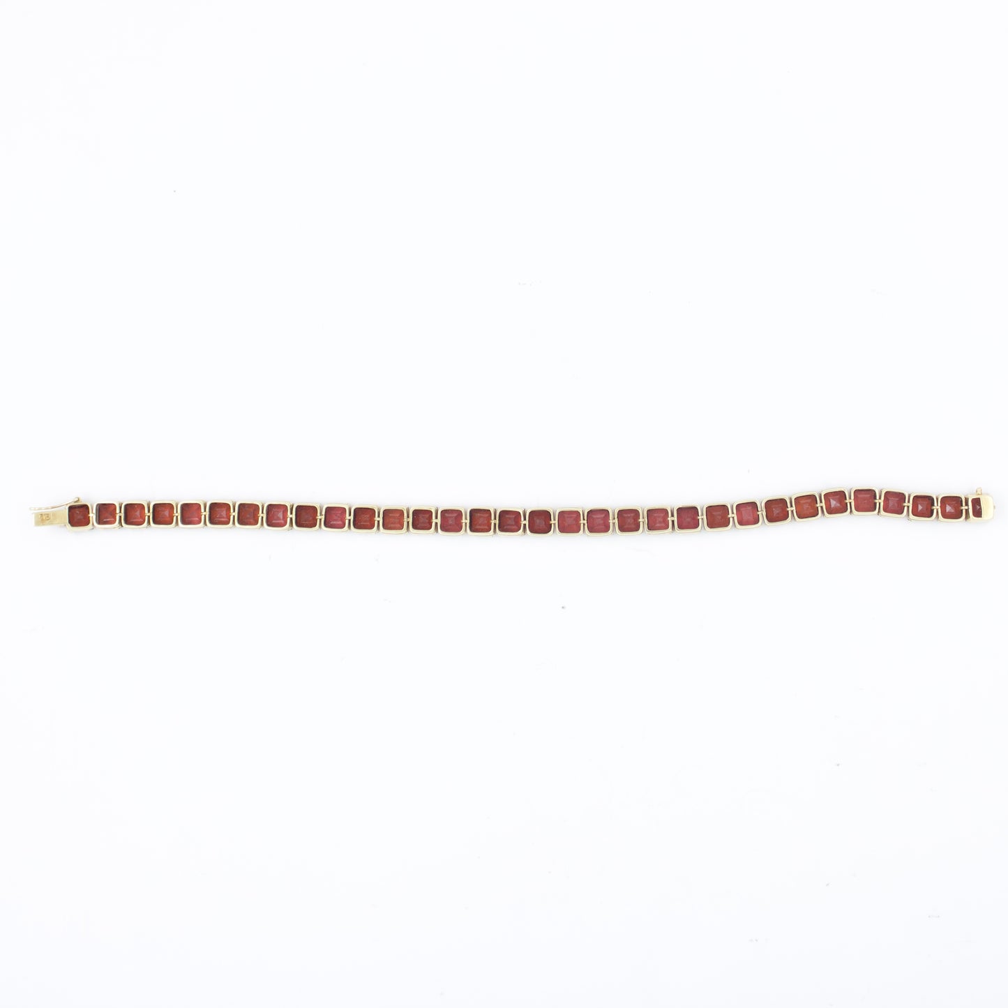 Natural Spessartite Garnet Gold Tennis Bracelet in 18K Yellow Gold