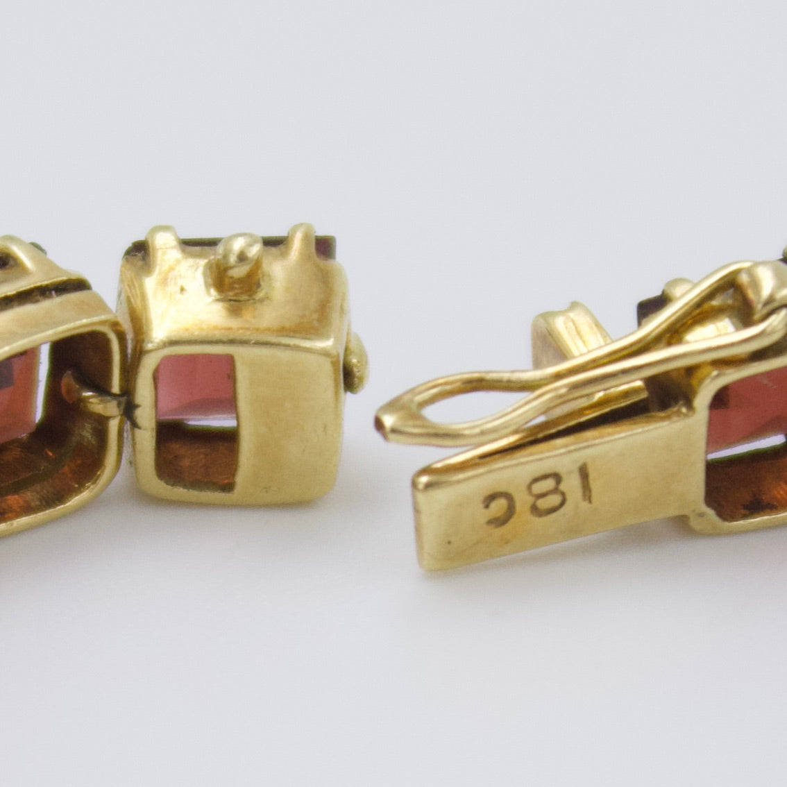 Natural Spessartite Garnet Gold Tennis Bracelet in 18K Yellow Gold