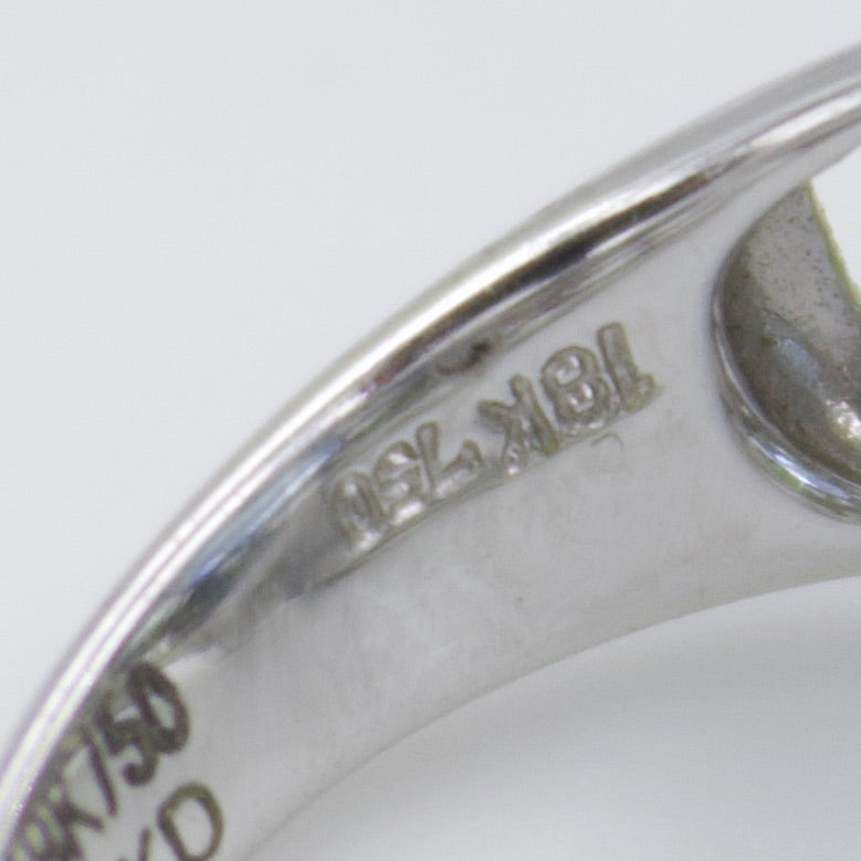 Blue Topaz Floral Cocktail Ring in 18K White Gold