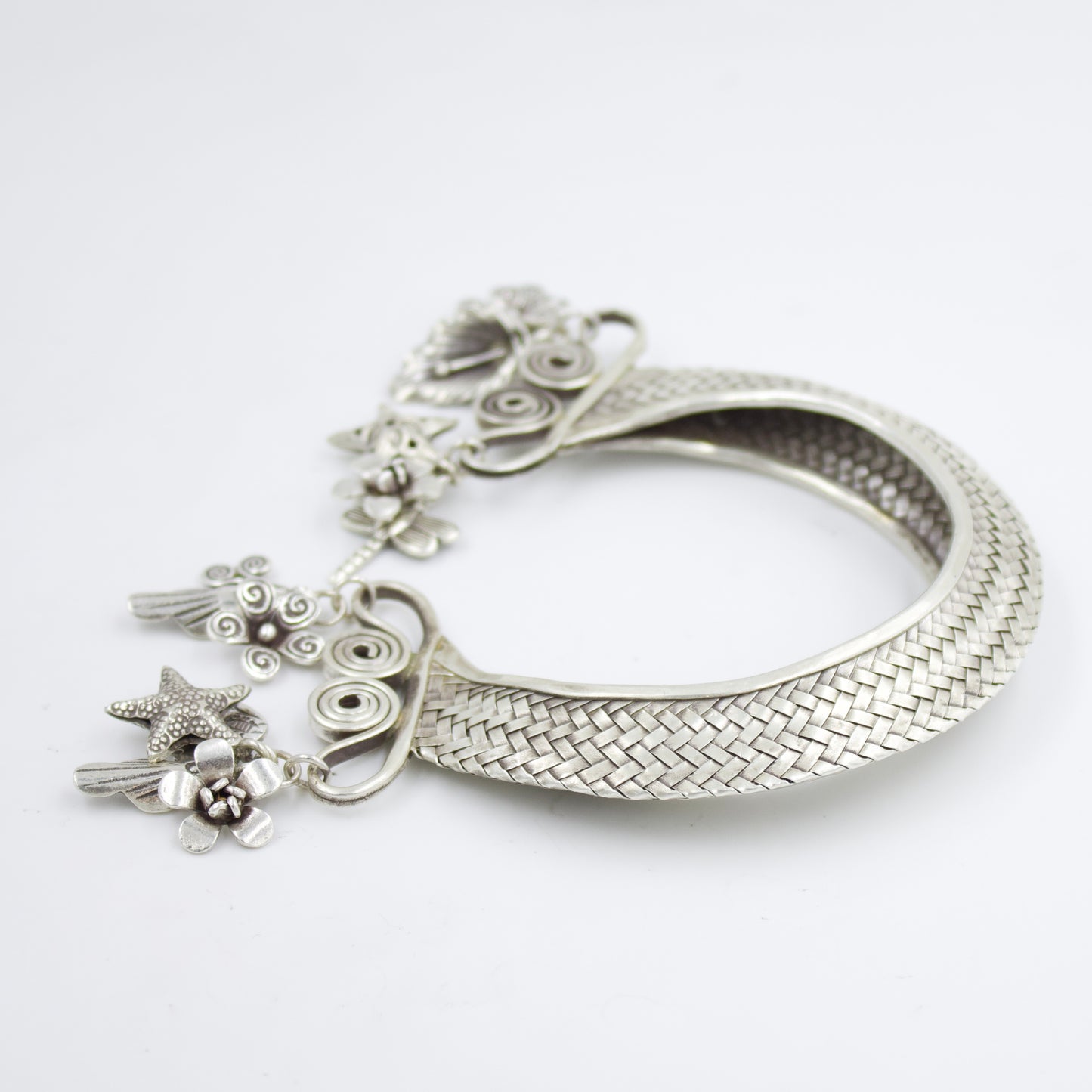 Indonesian Hand-woven Timeless Charm Bracelet in Sterling Silver