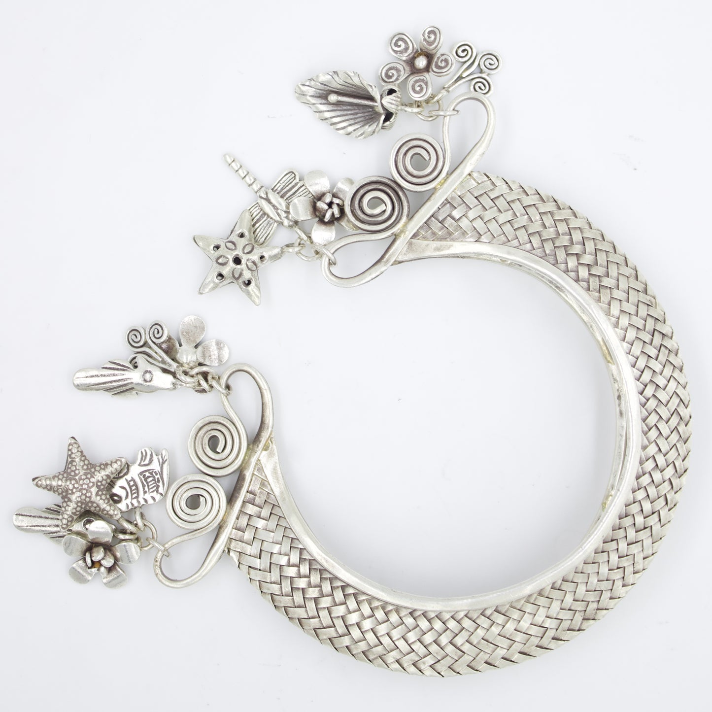 Indonesian Hand-woven Timeless Charm Bracelet in Sterling Silver
