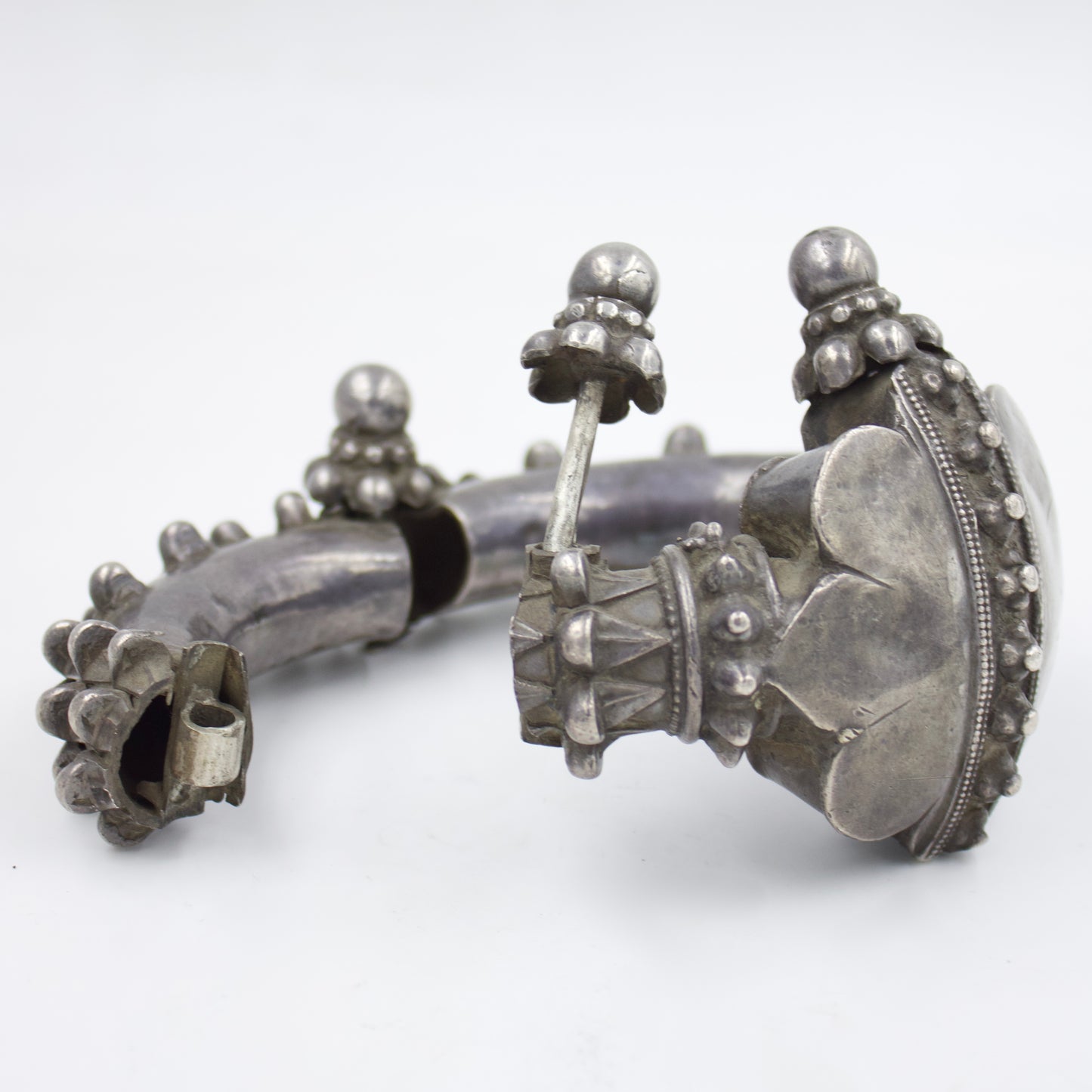 Antique Rajasthani Handmade Hinged Bangle in Silver | 1910 Collectors Piece