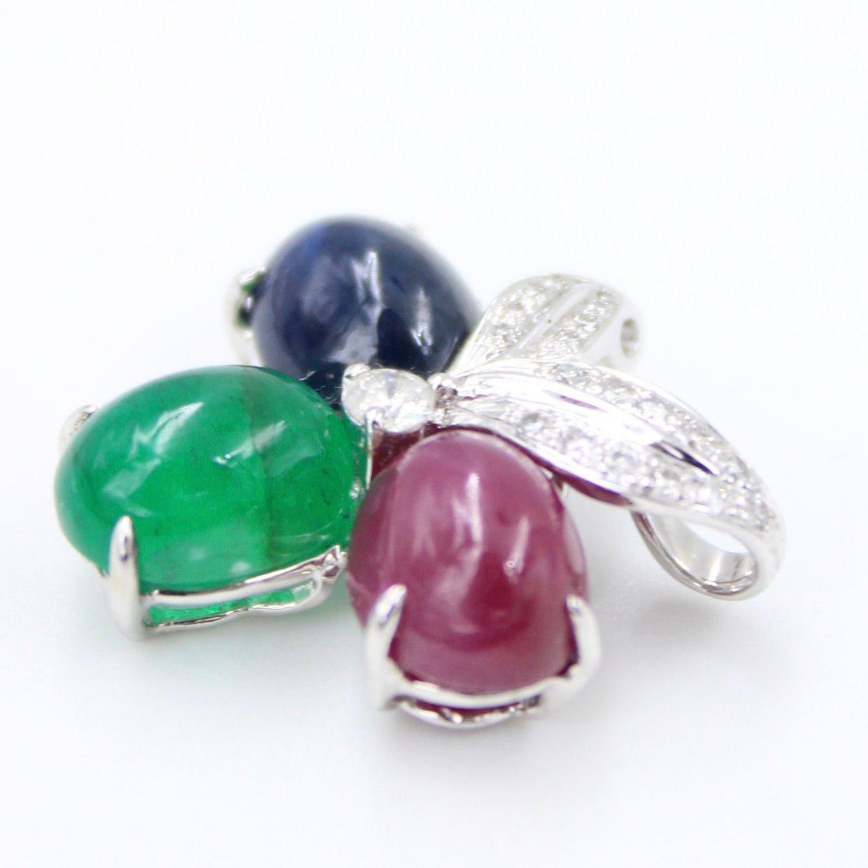 Statement 7.74 Ct Ruby, Emerald, Sapphire & Diamond Tutti Fruity Pendant in 18K Gold